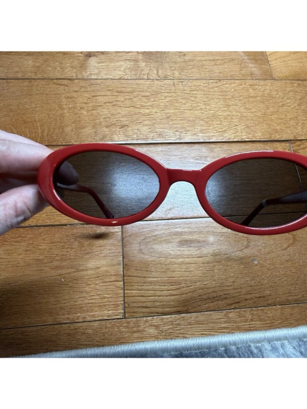 AIRE Fornax Red Oval Sunglasses Y2K Retro Slim Frame Trendy Street Style - Picture 3 of 9